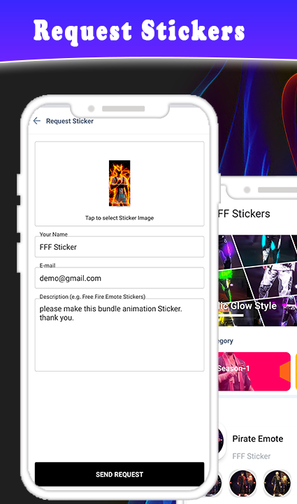 اسکرین شات 8 برنامه FFF FF Stickers - WAStickerApp