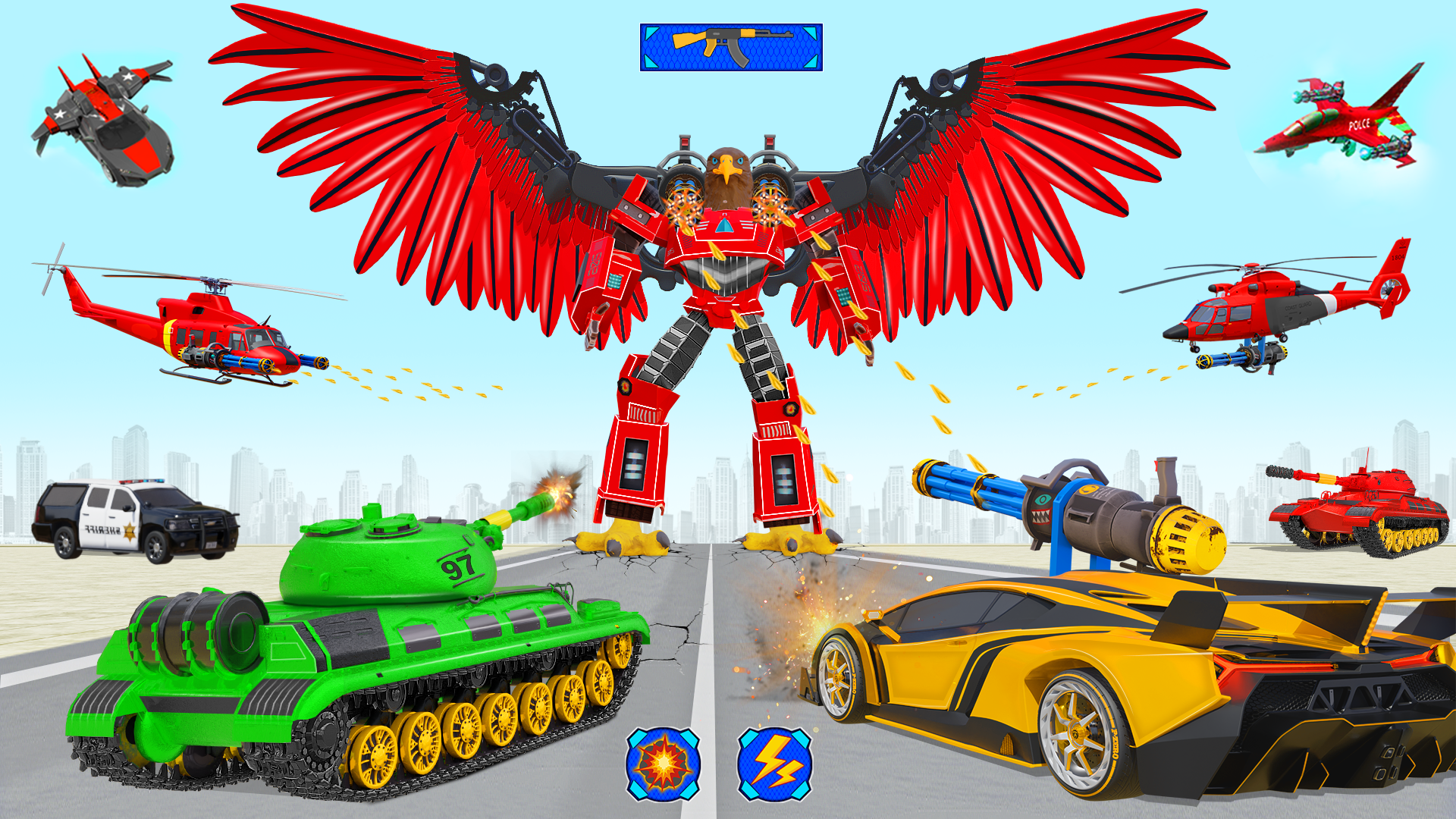اسکرین شات 4 بازی Police Eagle Robot Bike Game