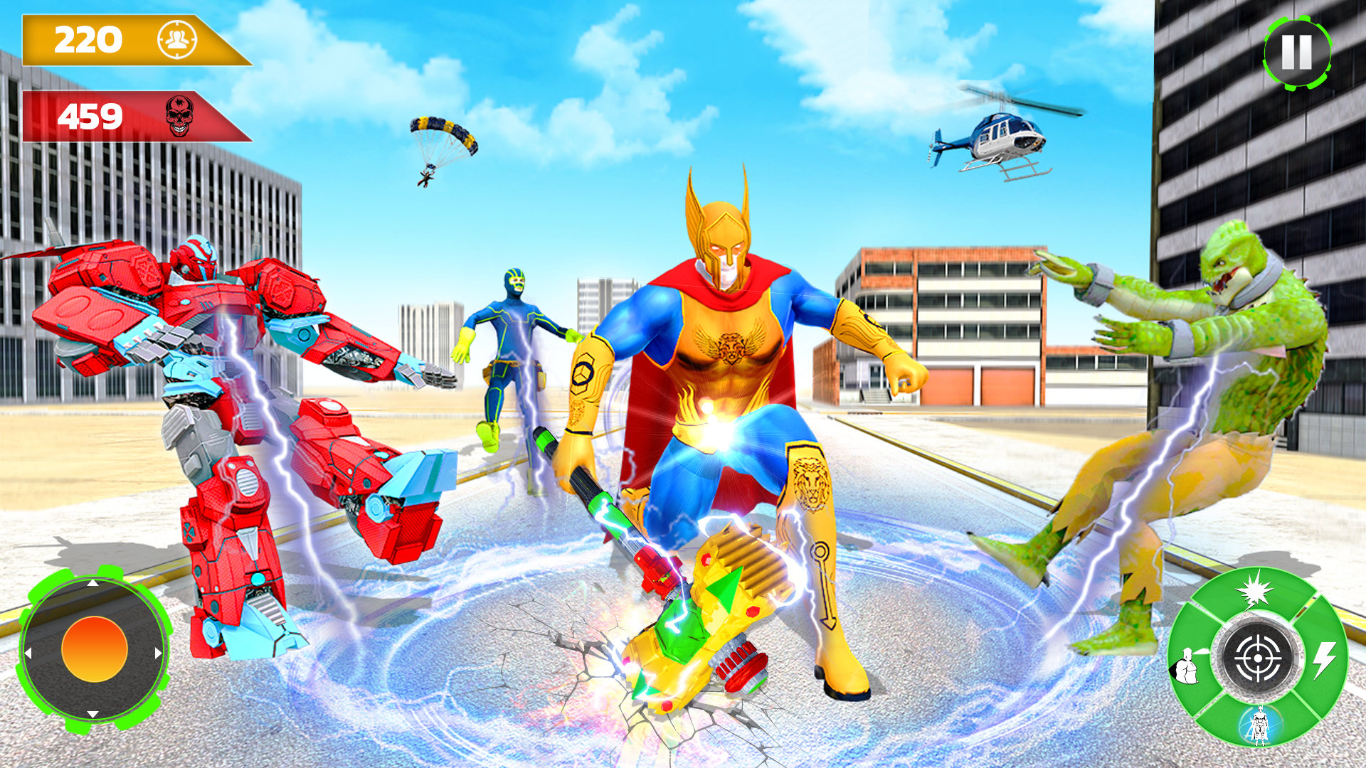 اسکرین شات 2 برنامه Hammer Hero Robot Rescue City