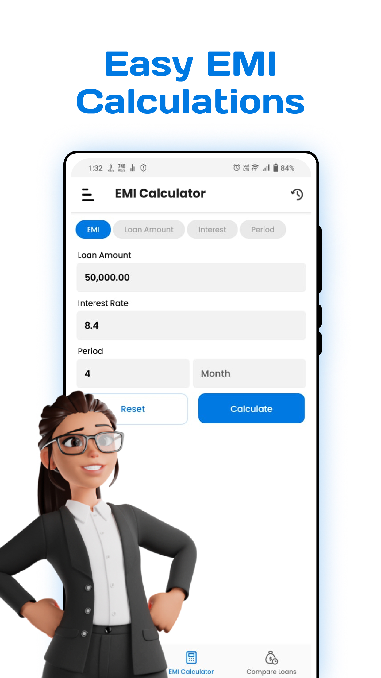 اسکرین شات 1 برنامه EMI Calculator: Calculate Loan