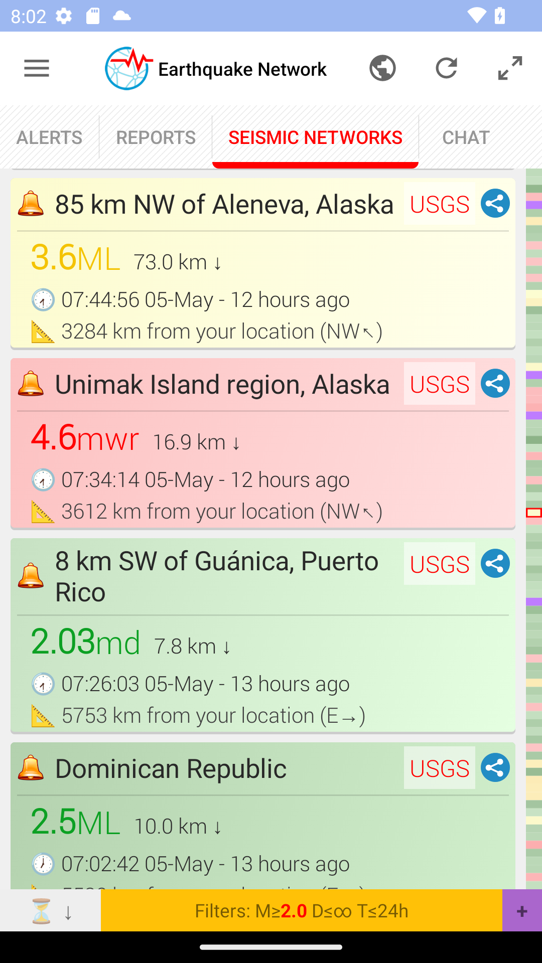 اسکرین شات 3 برنامه Earthquake Network