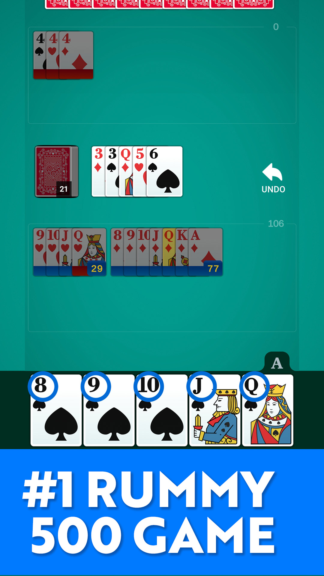 اسکرین شات 1 بازی Rummy 500 - Card Game