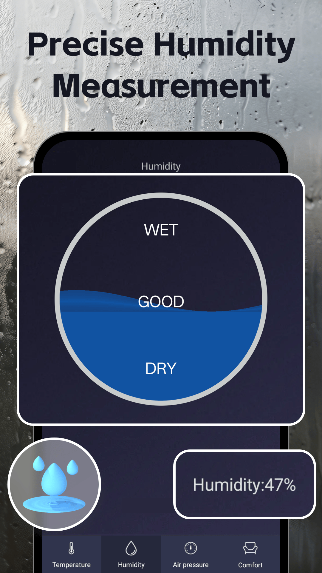 اسکرین شات 2 برنامه Thermometer - Hygrometer