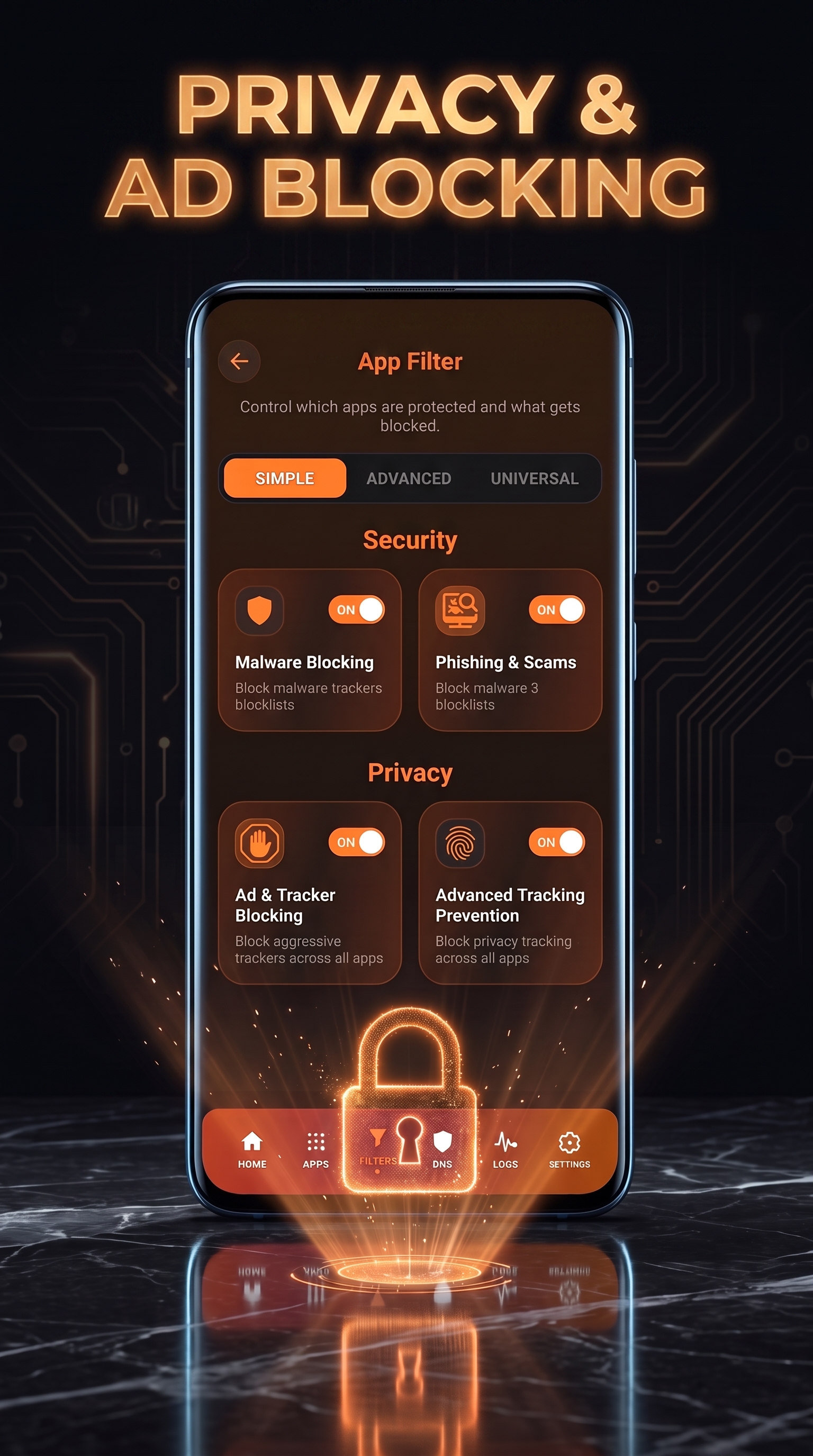 اسکرین شات 3 برنامه Firewall - DNS & Anti Spy