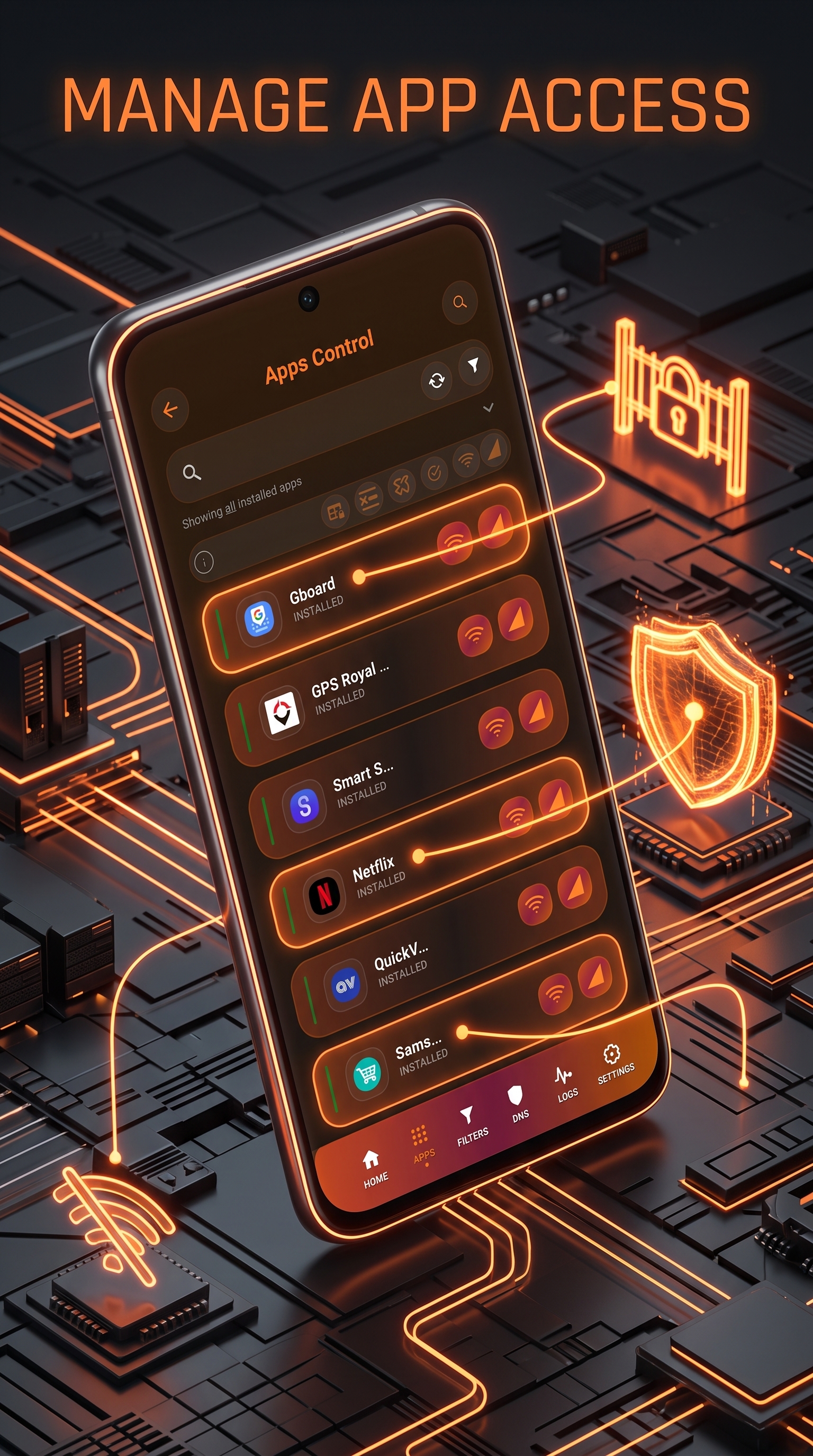 اسکرین شات 2 برنامه Firewall - DNS & Anti Spy