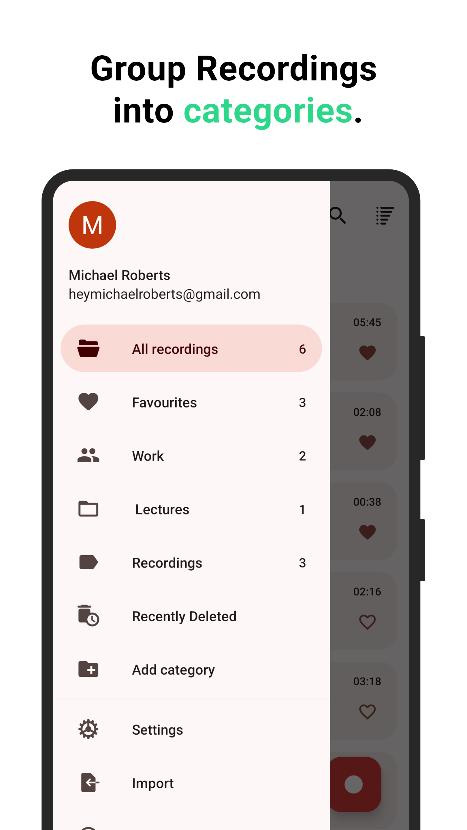 اسکرین شات 4 برنامه Voice Recorder