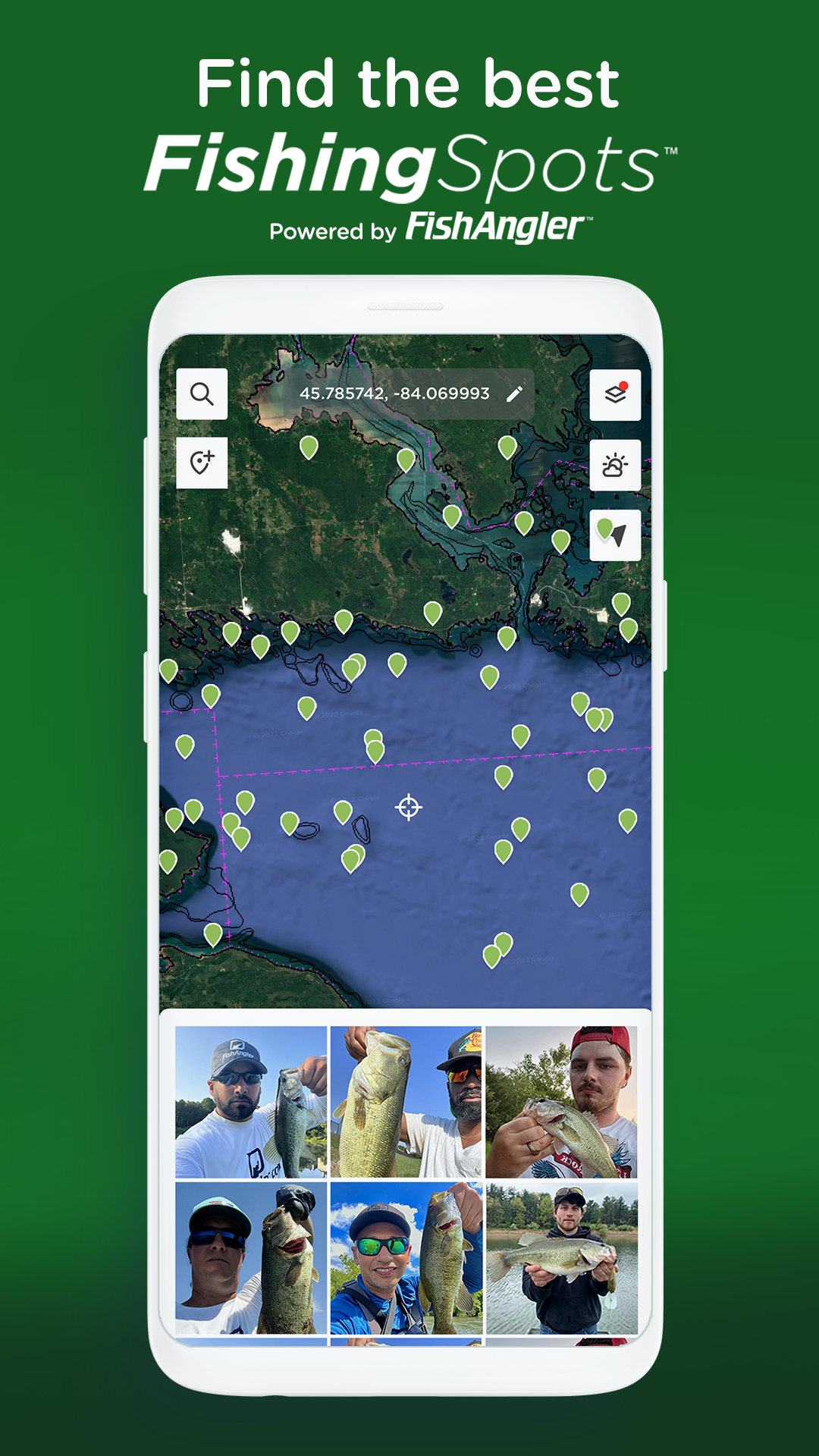 اسکرین شات 1 برنامه Fishing Spots - Fish Maps