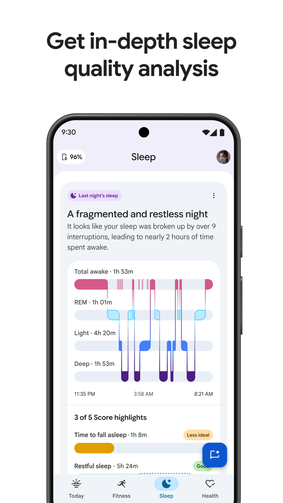 اسکرین شات 3 برنامه Google Health (Fitbit)