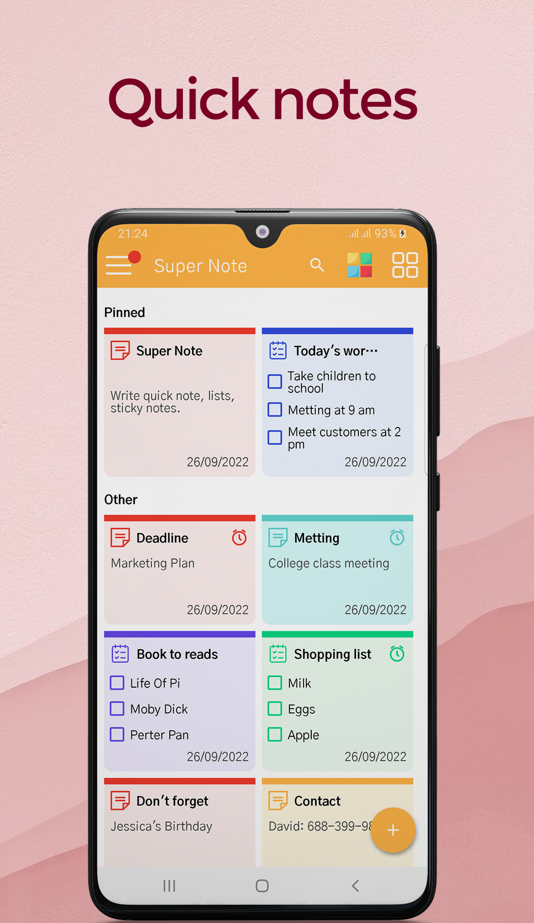 اسکرین شات 1 برنامه Super Note - Notepad, Notebook