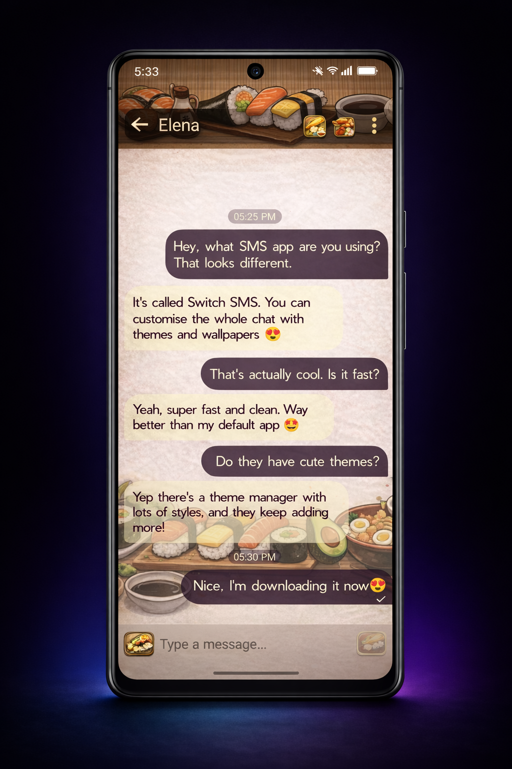 اسکرین شات 7 برنامه Switch SMS: Custom Chat Themes