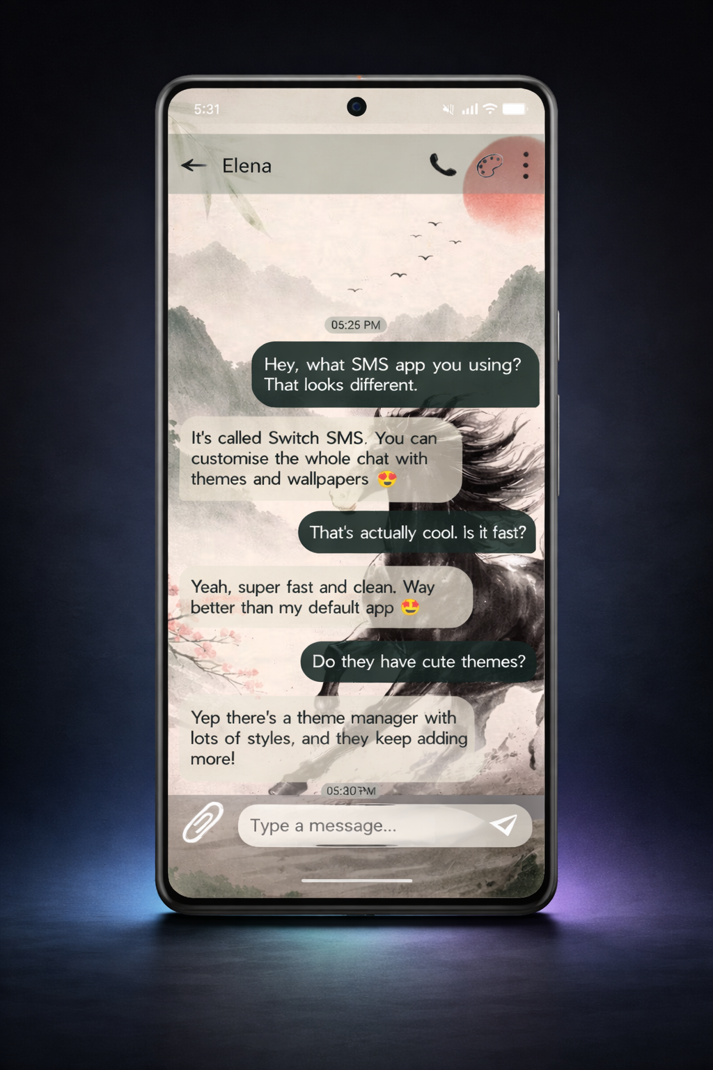 اسکرین شات 5 برنامه Switch SMS: Custom Chat Themes