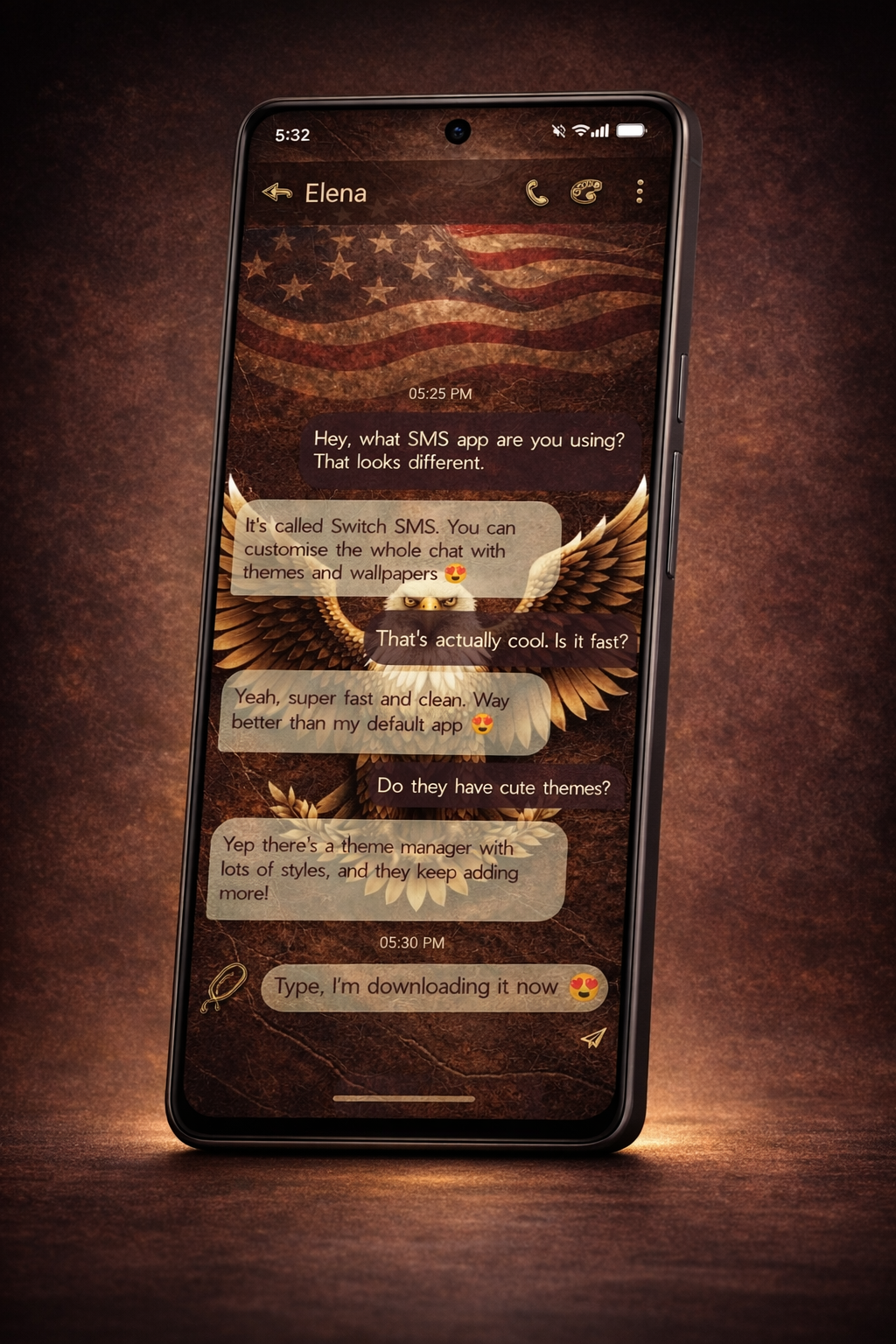 اسکرین شات 2 برنامه Switch SMS: Custom Chat Themes