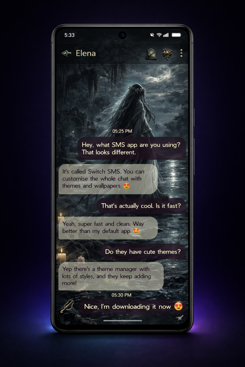 اسکرین شات 6 برنامه Switch SMS: Custom Chat Themes