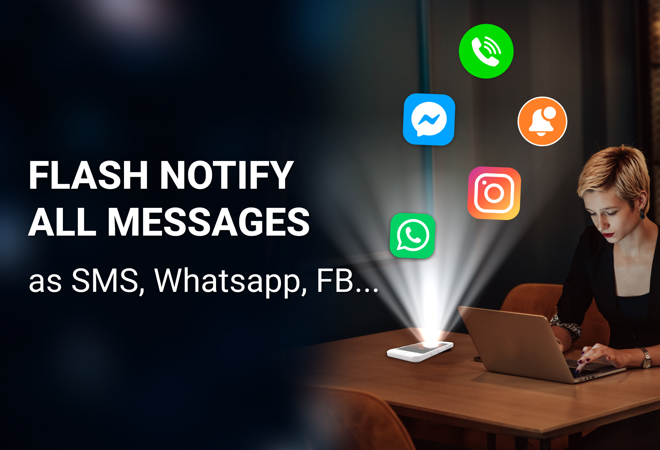 اسکرین شات 2 برنامه Flash Alert & Led Flashlight