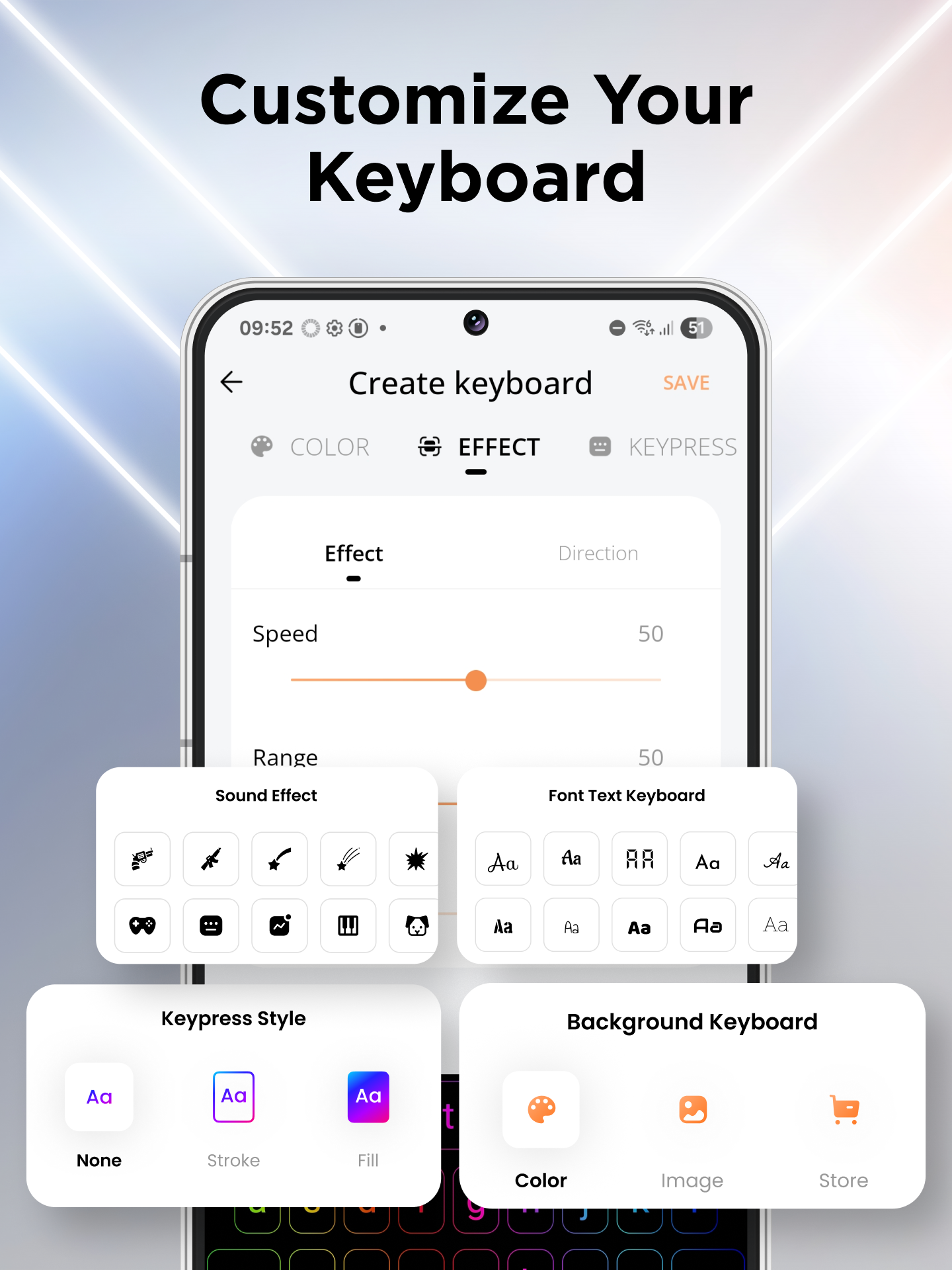 اسکرین شات 5 برنامه LED Keyboard: Colorful Backlit