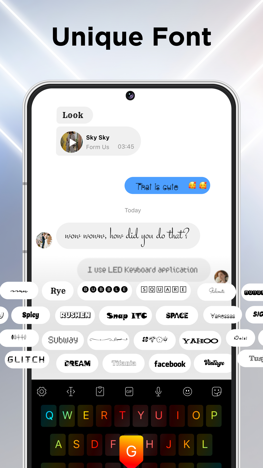 اسکرین شات 3 برنامه LED Keyboard: Colorful RGB