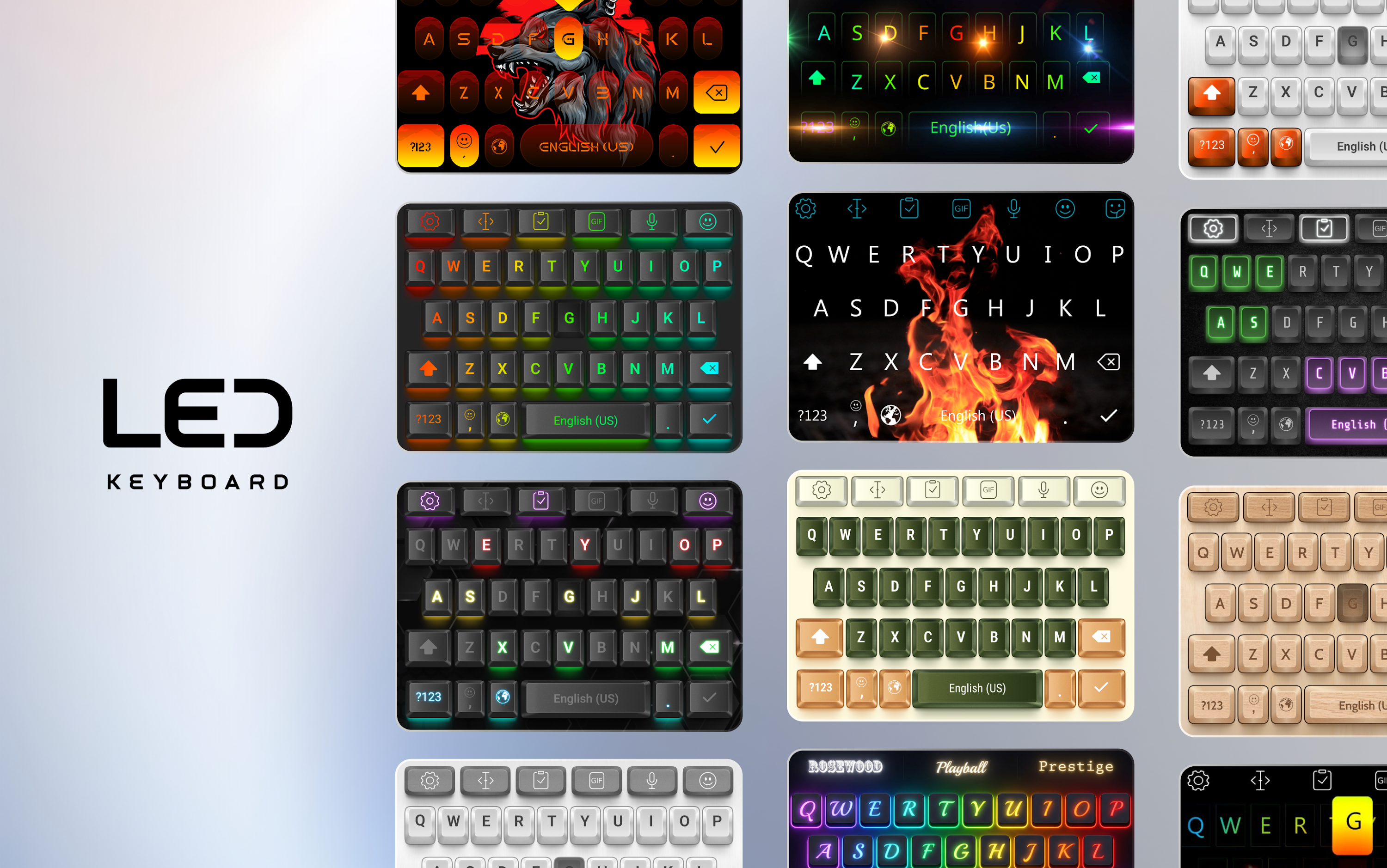 اسکرین شات 1 برنامه LED Keyboard: Colorful RGB