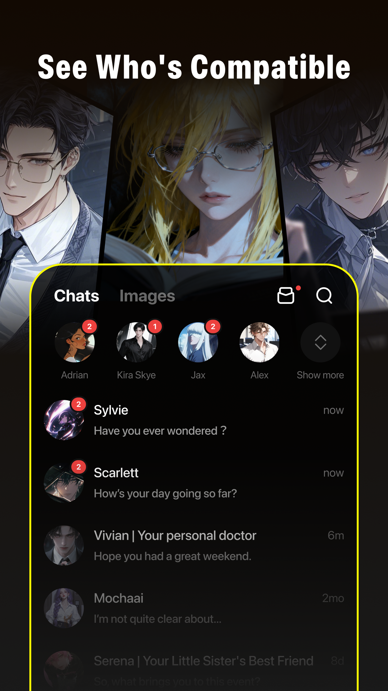اسکرین شات 2 برنامه Emochi: Chat With Character