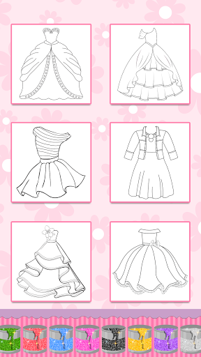 اسکرین شات 8 برنامه Glitter Dress Coloring Pages for Girls