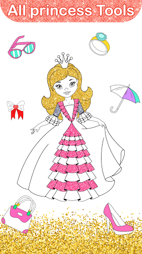 اسکرین شات 6 برنامه Glitter Dress Coloring Pages for Girls