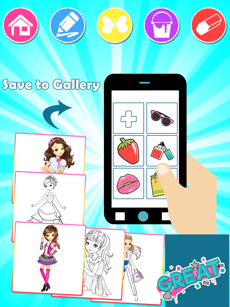 اسکرین شات 6 برنامه Fashion Coloring Book