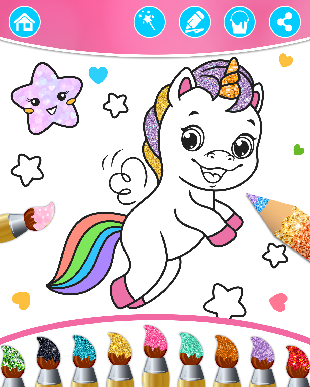 اسکرین شات 2 برنامه Princess Coloring Book & Games