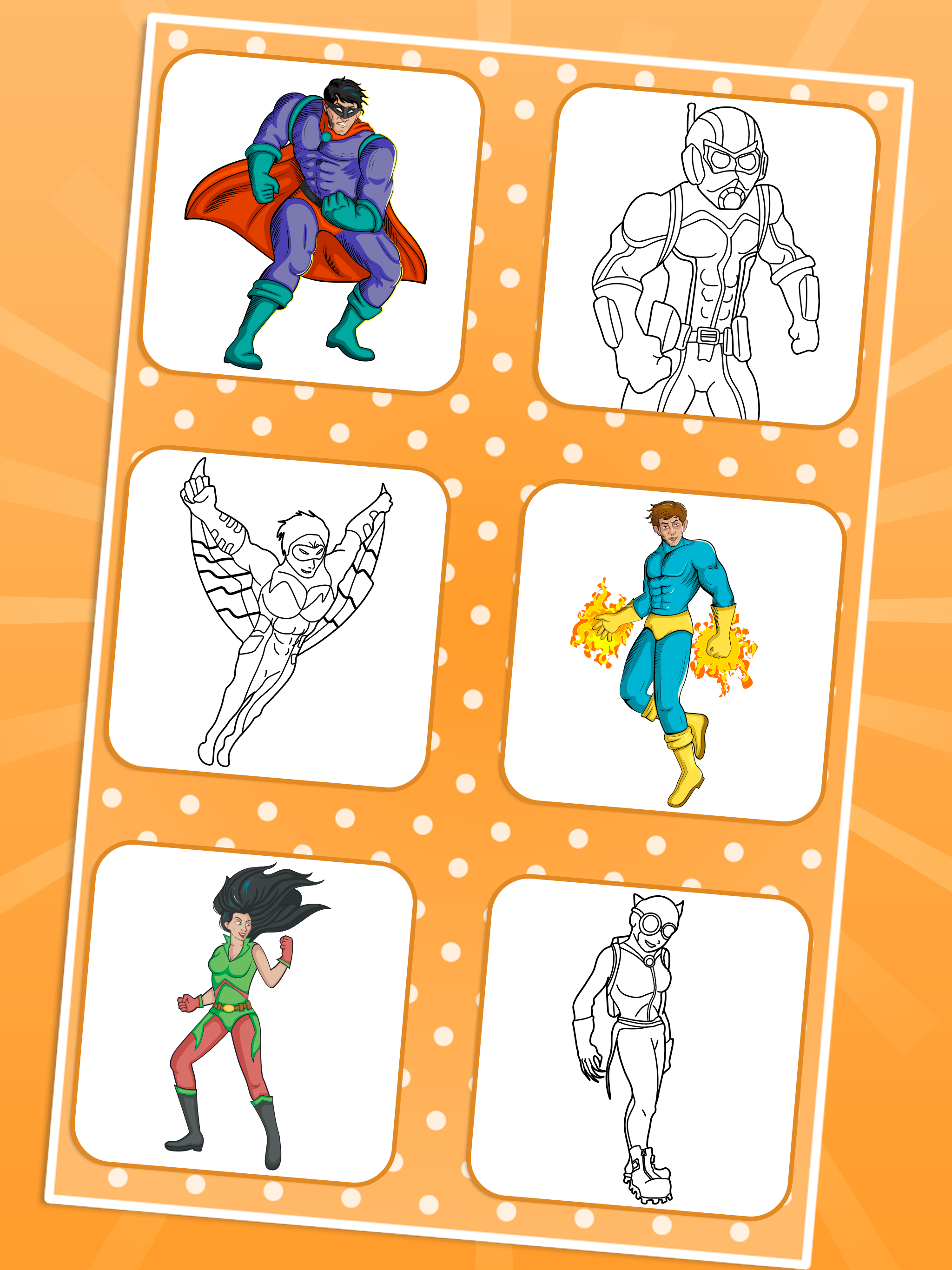 اسکرین شات 2 برنامه Superhero Coloring Pages