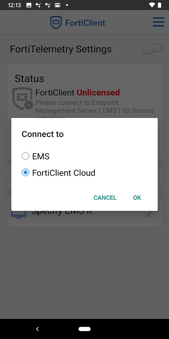 اسکرین شات 2 برنامه FortiClient