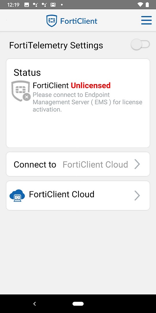 اسکرین شات 1 برنامه FortiClient