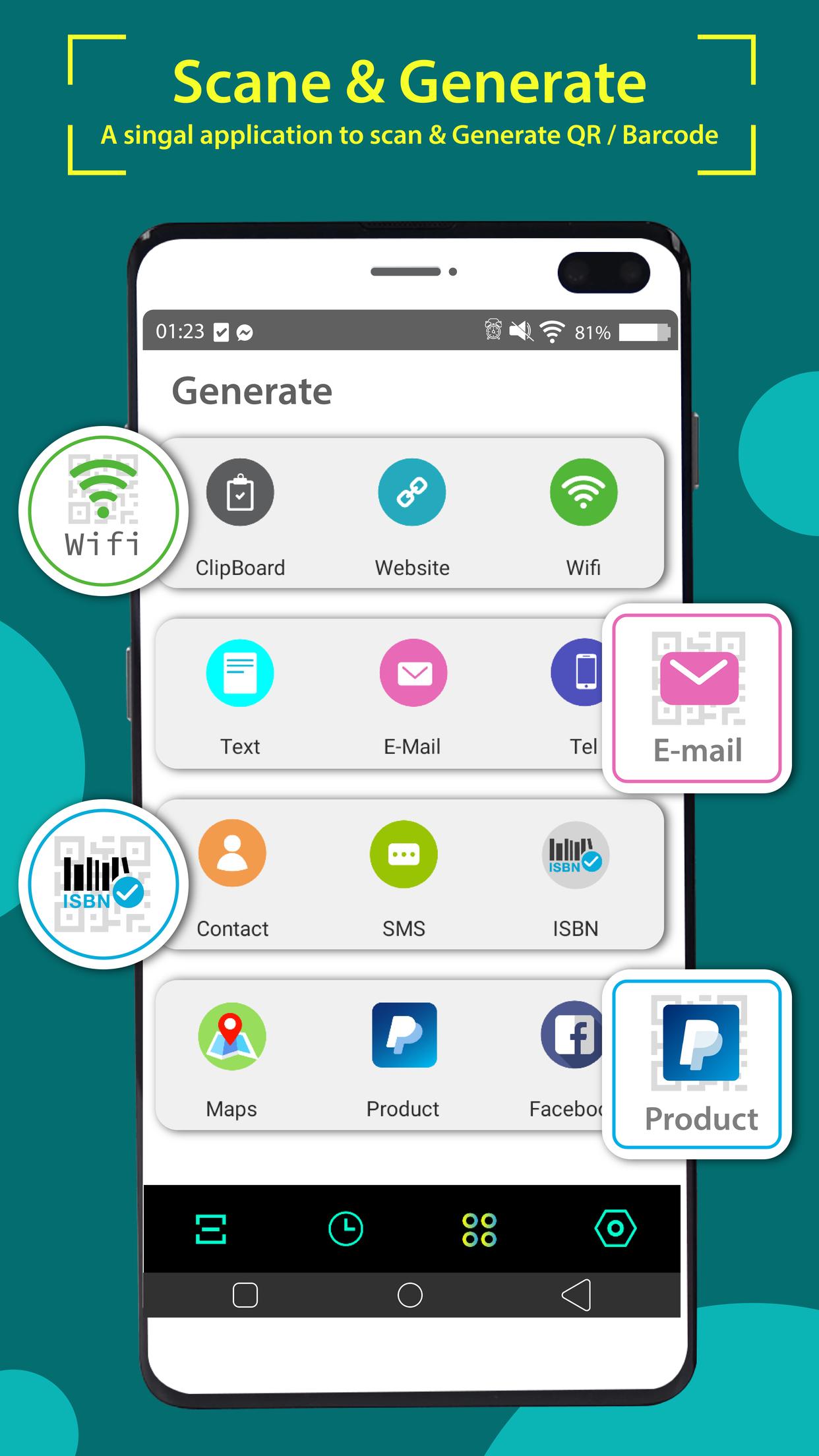اسکرین شات 1 برنامه Barcode reader and Generator