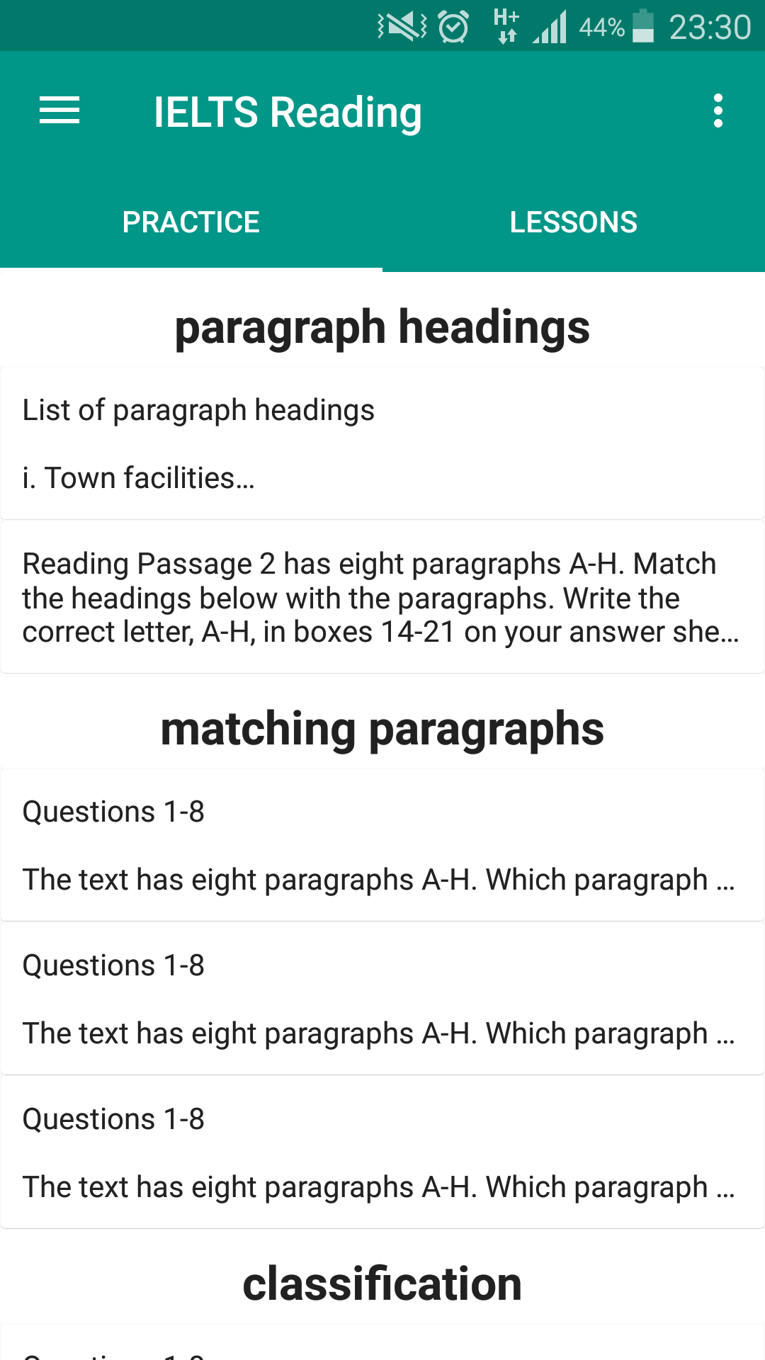 اسکرین شات 1 برنامه IELTS Reading