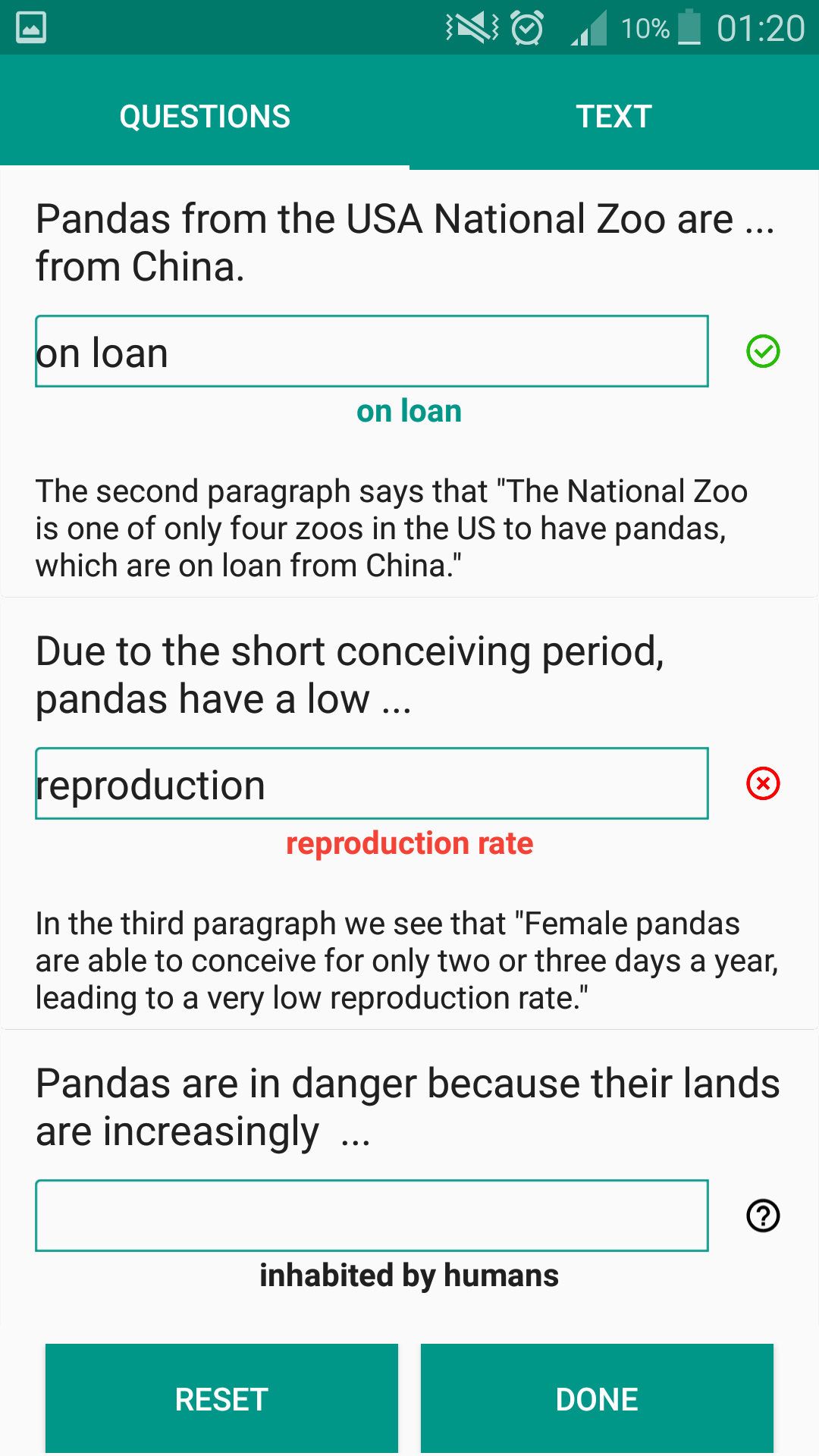 اسکرین شات 3 برنامه IELTS Reading