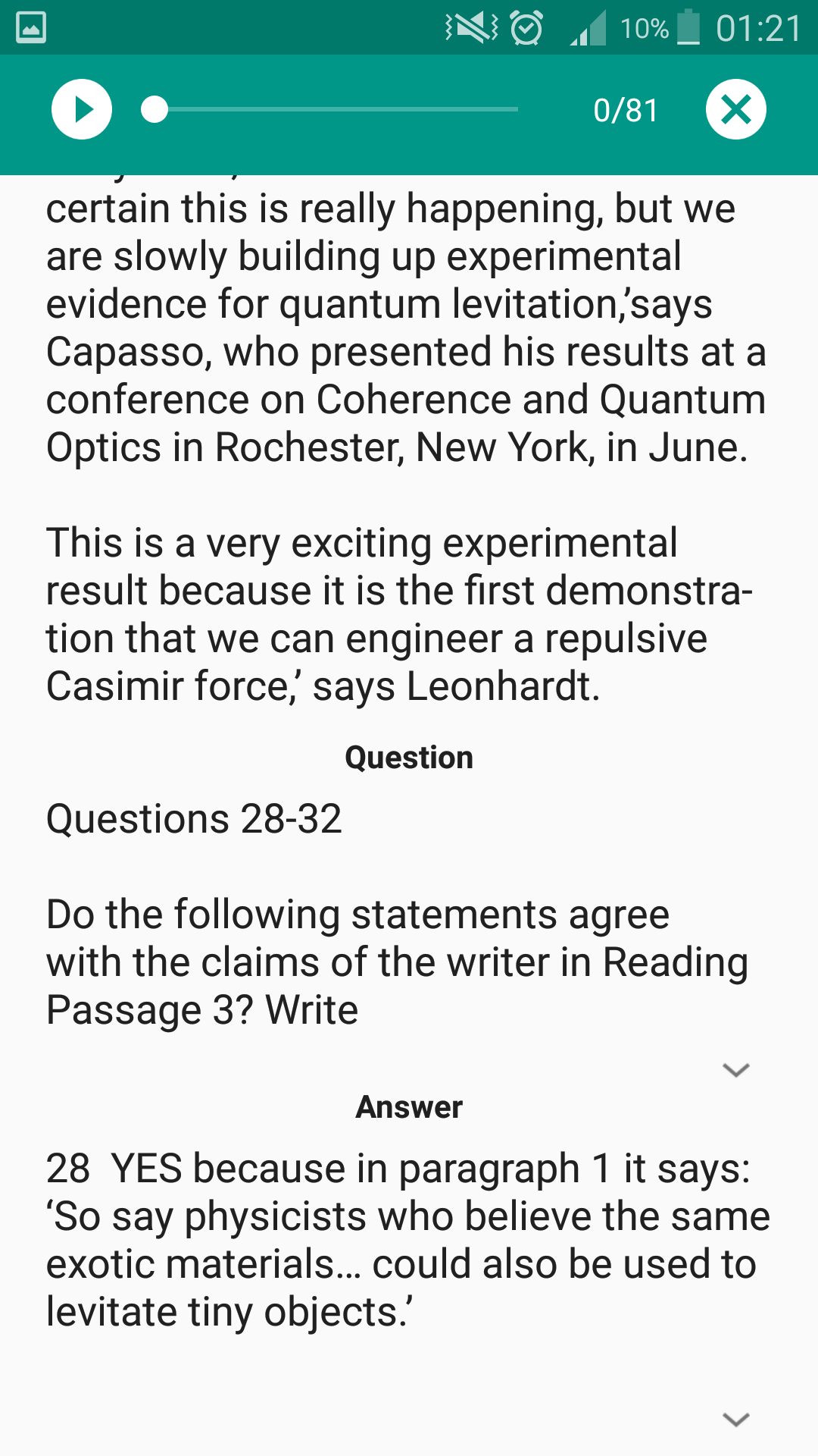 اسکرین شات 6 برنامه IELTS Reading