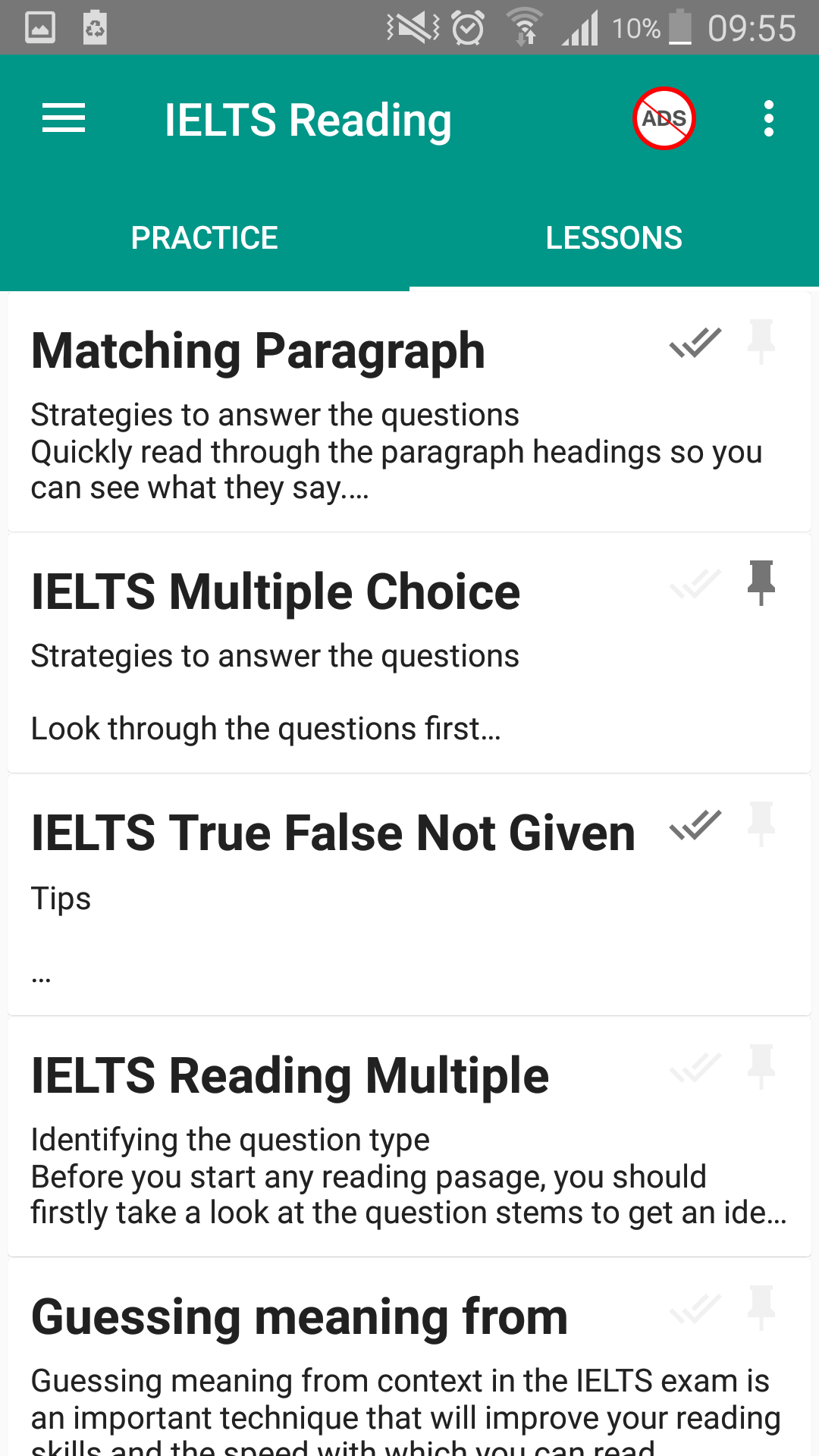 اسکرین شات 4 برنامه IELTS Reading
