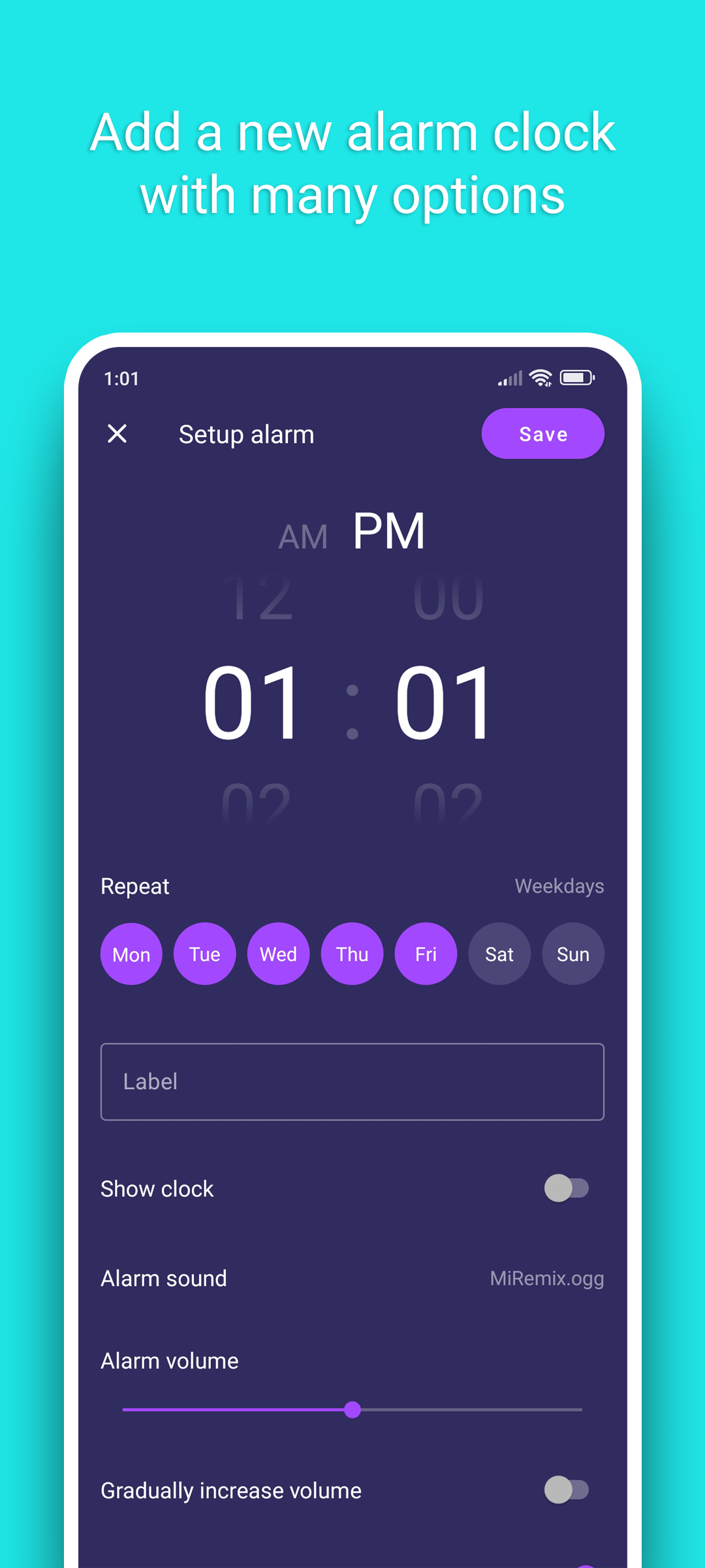 اسکرین شات 2 برنامه Smart Alarm Clock