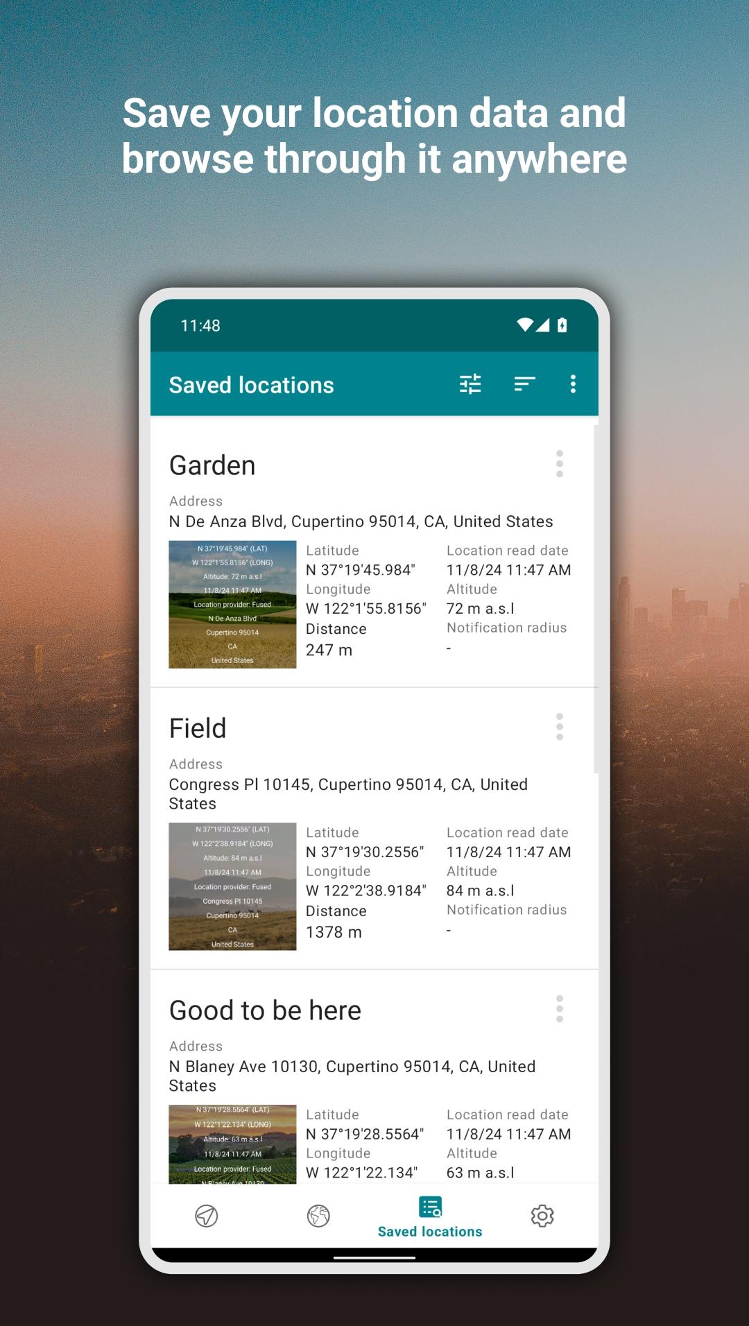 اسکرین شات 5 برنامه My GPS Coordinates
