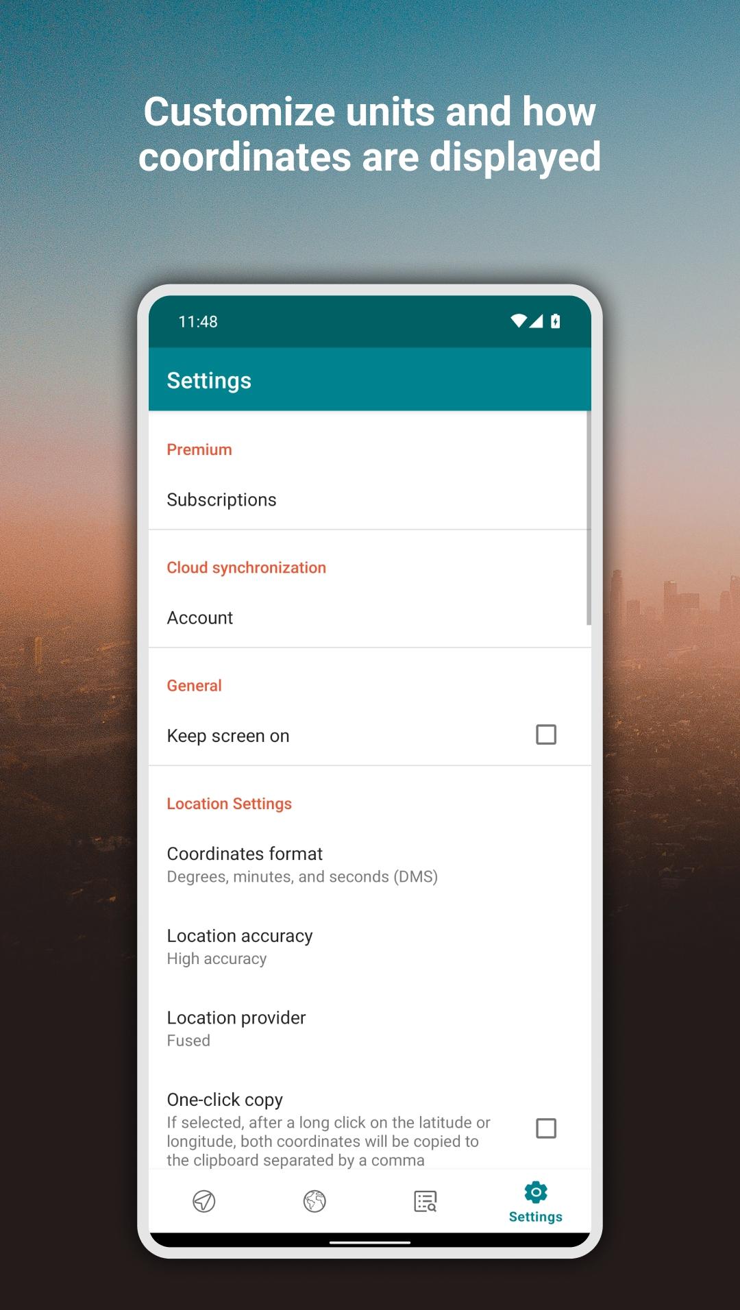 اسکرین شات 6 برنامه My GPS Coordinates
