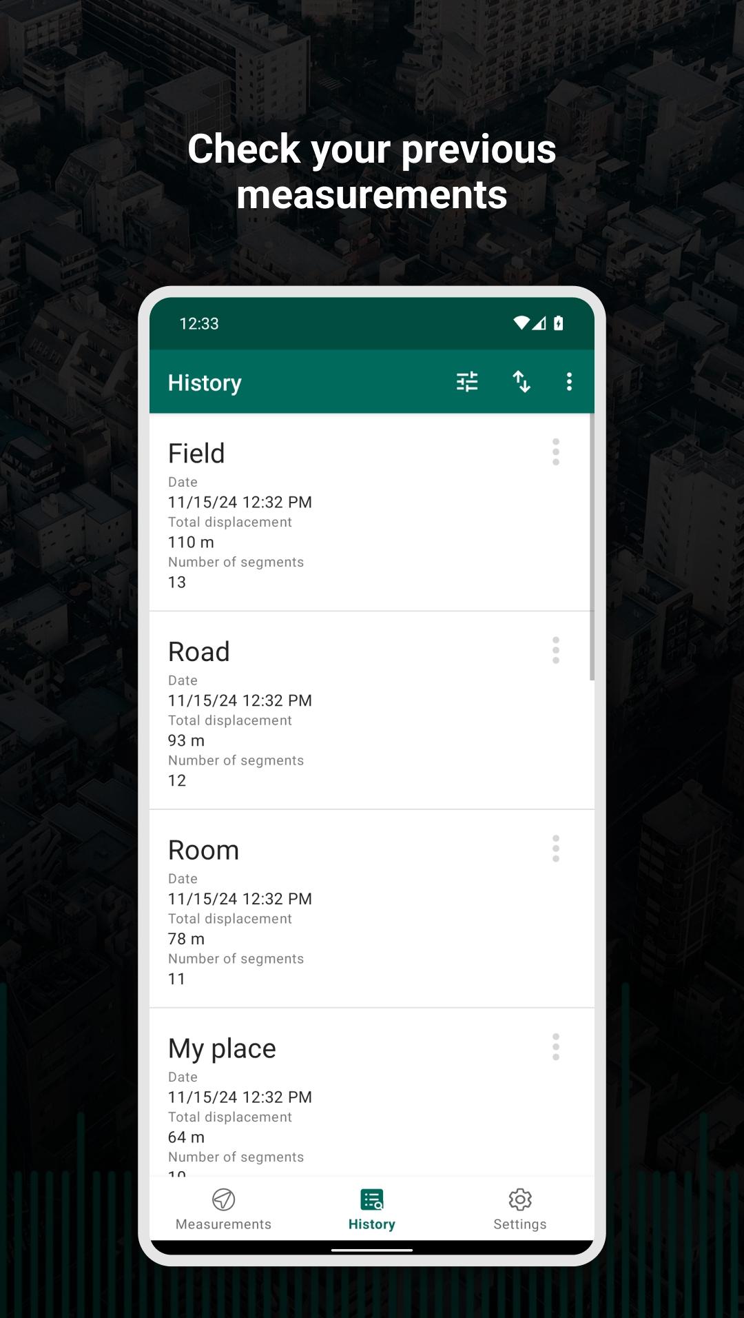 اسکرین شات 4 برنامه My GPS Tape Measure