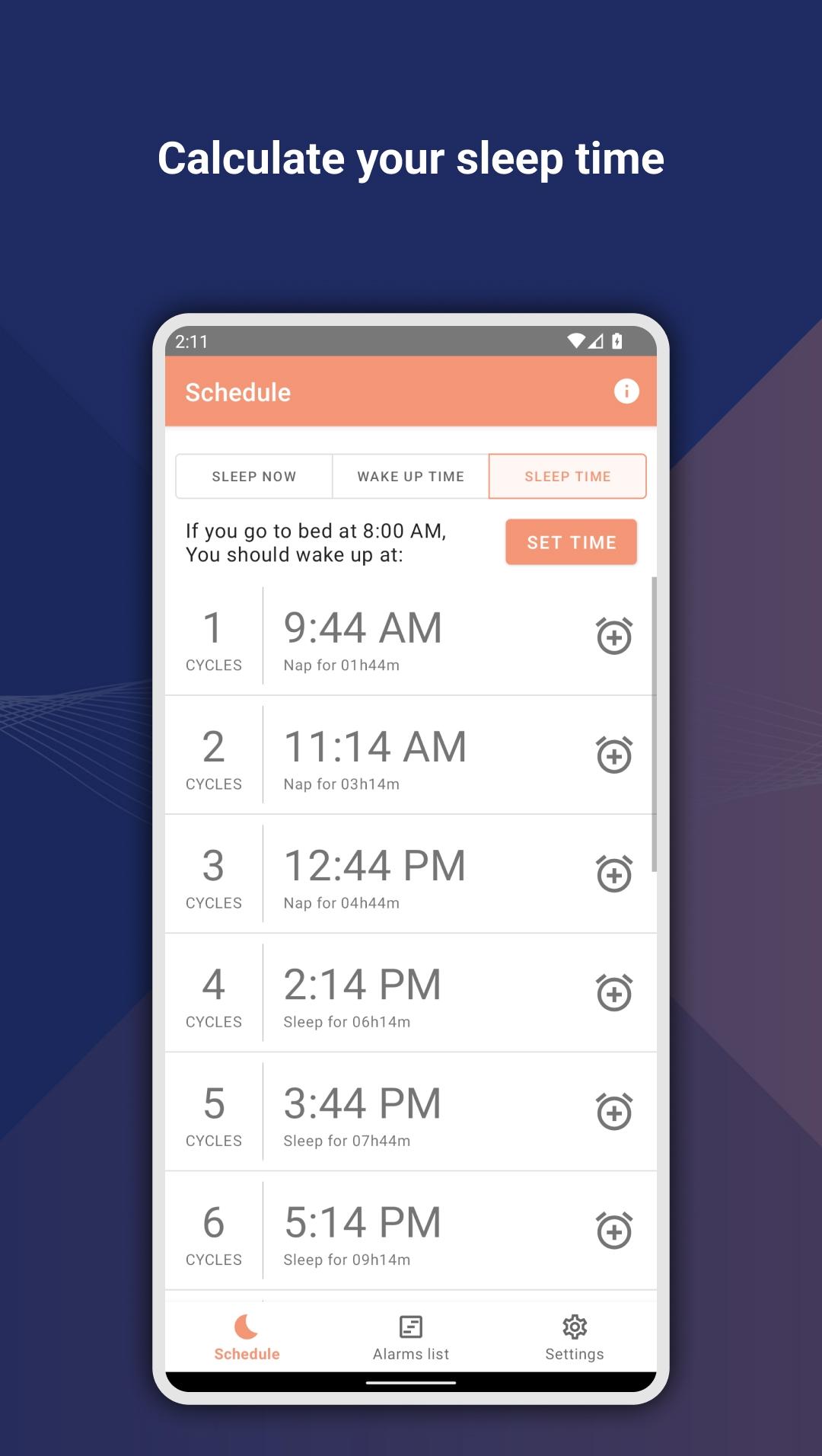 اسکرین شات 2 برنامه Sleep Cycle - Sleep Calculator
