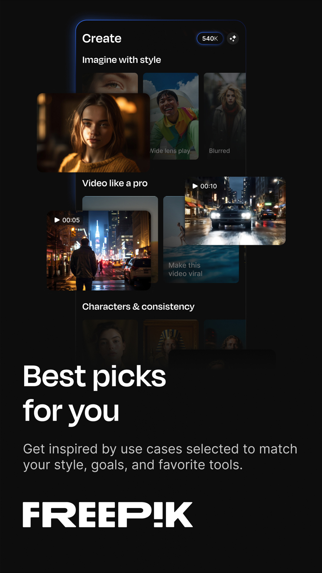 اسکرین شات 1 برنامه Freepik AI: Video Generator