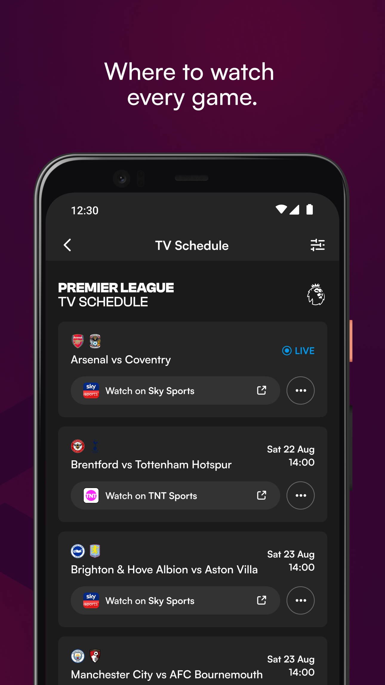 اسکرین شات 5 برنامه GOAL - Football News & Scores