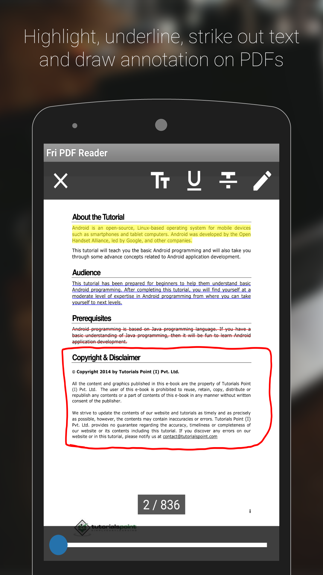 اسکرین شات 5 برنامه Fri PDF XPS Reader Viewer
