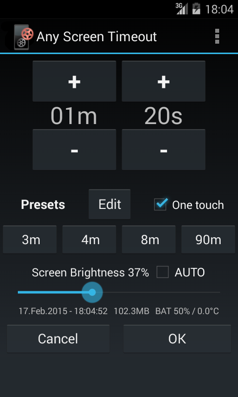 اسکرین شات 1 برنامه Any Screen Timeout