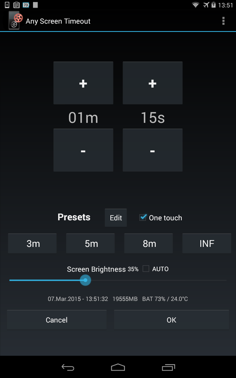 اسکرین شات 3 برنامه Any Screen Timeout