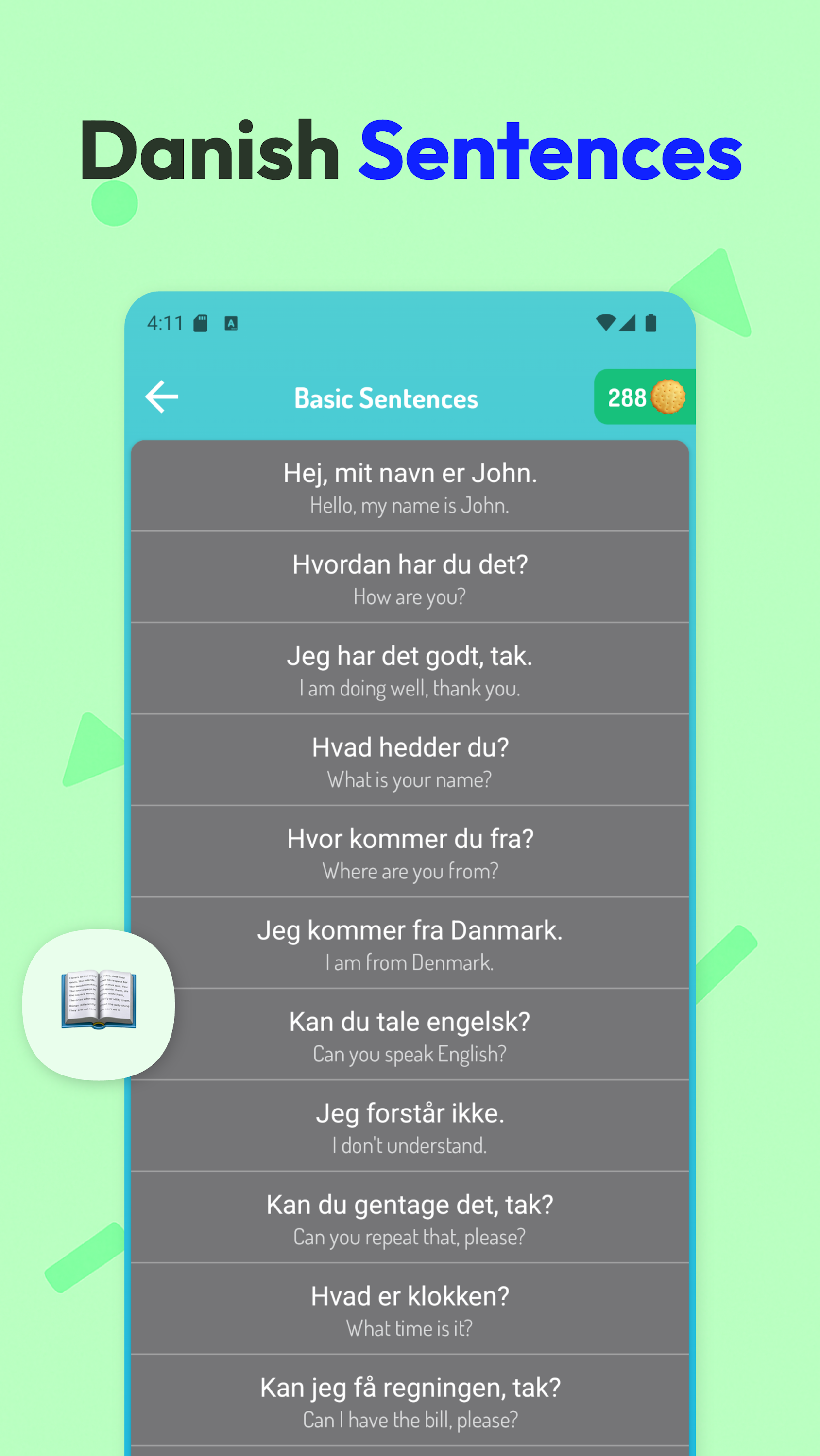 اسکرین شات 4 برنامه Learn Danish - Speak Danish