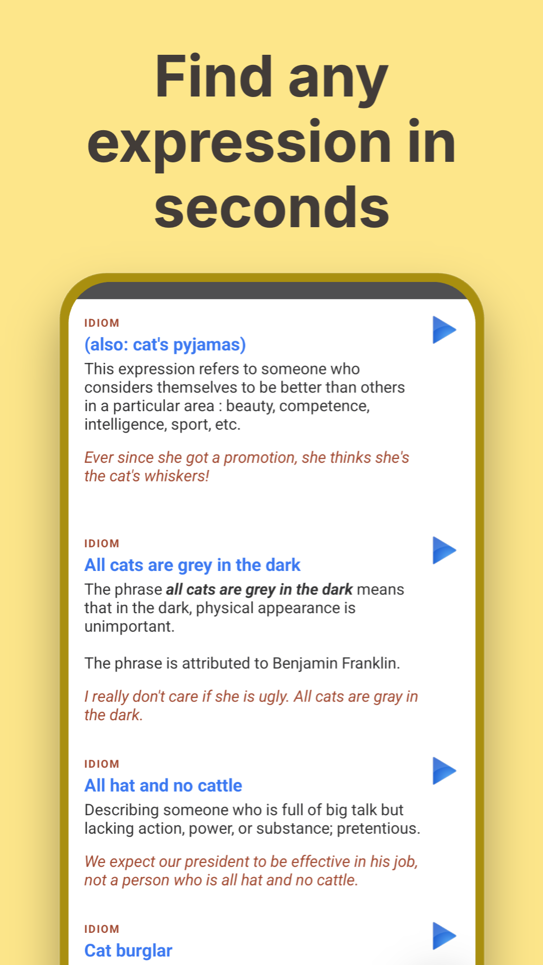 اسکرین شات 7 برنامه English Idioms and Phrases
