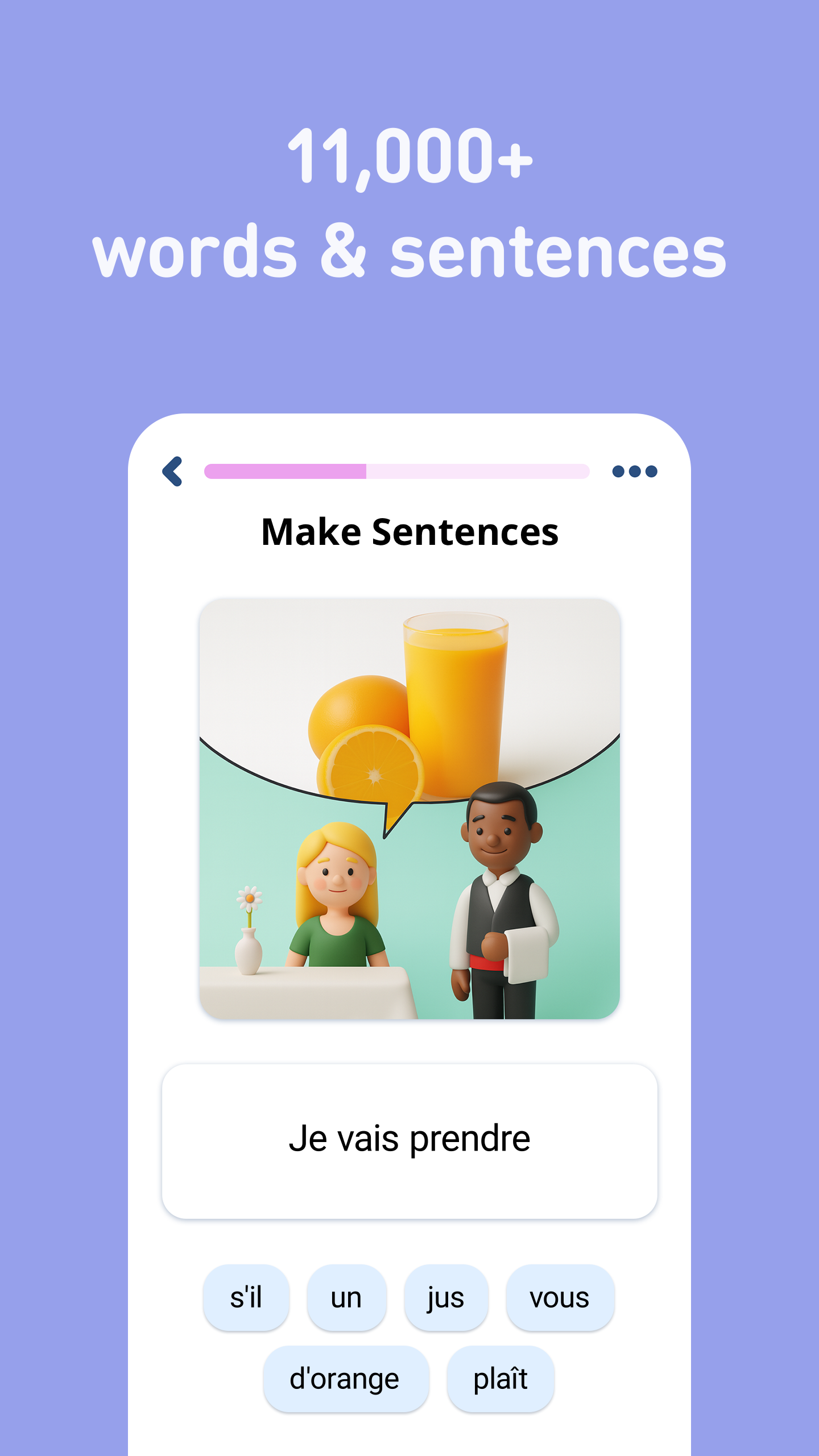 اسکرین شات 4 برنامه Learn French - 11,000 Words