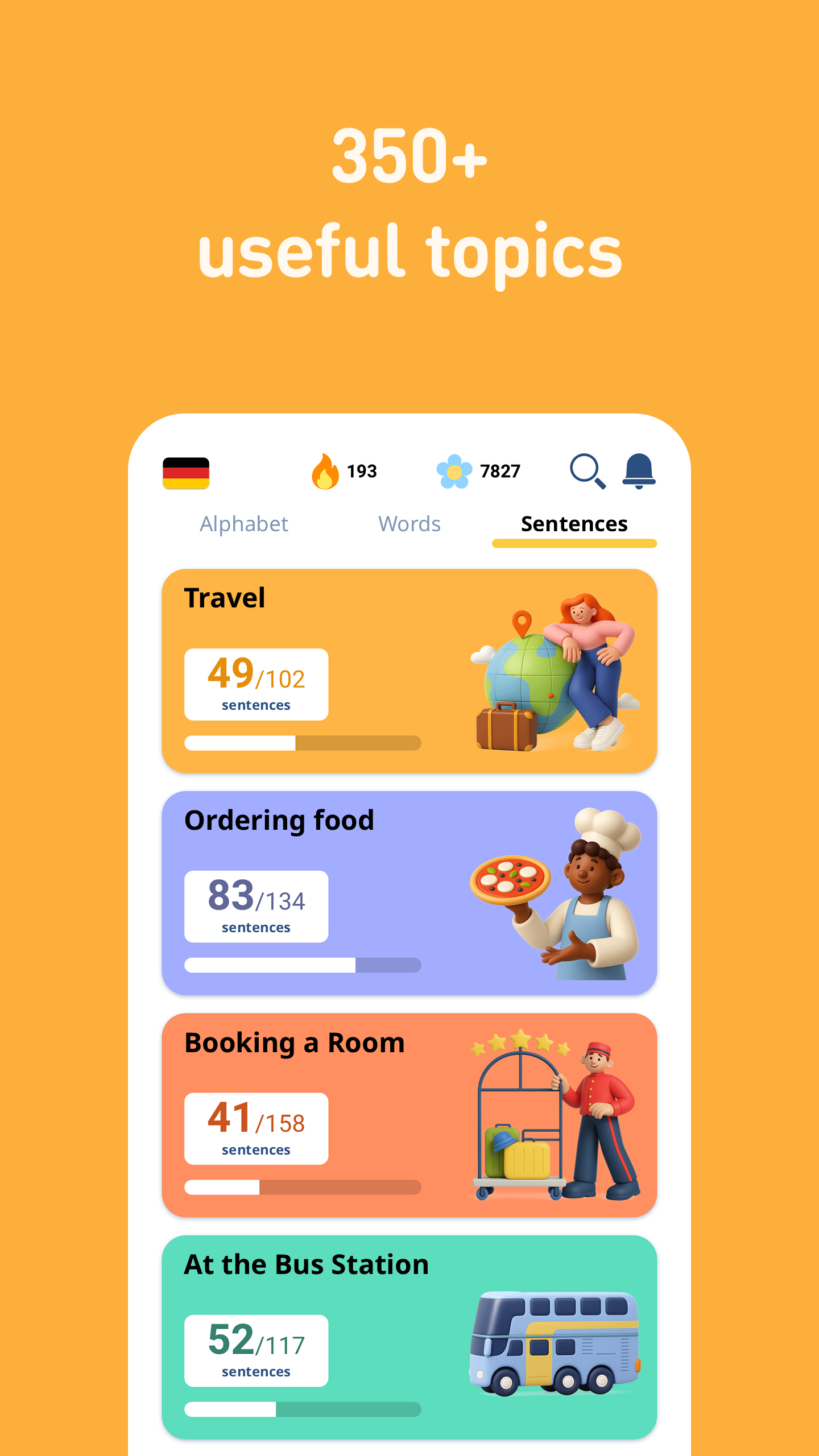 اسکرین شات 5 برنامه Learn German - 11,000 Words
