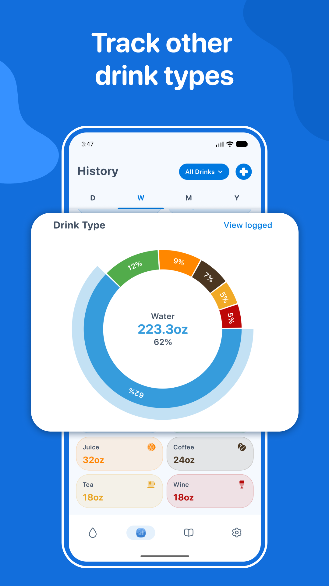 اسکرین شات 3 برنامه Water Tracker: WaterMinder app