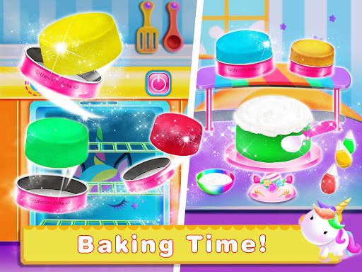 اسکرین شات 2 برنامه Rainbow Unicorn Cake Maker – Kids Cooking Games